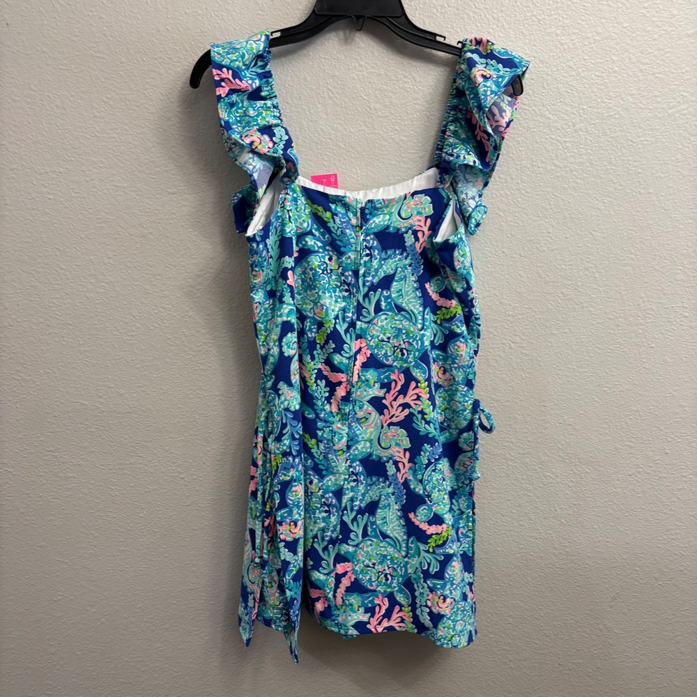 Lilly Pulitzer Womens 6 Blue Zoya Ruffle Romper NEW Turtle Villa Skort Dress - Picture 9 of 9